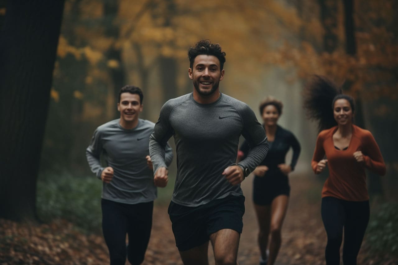 running with friends for support